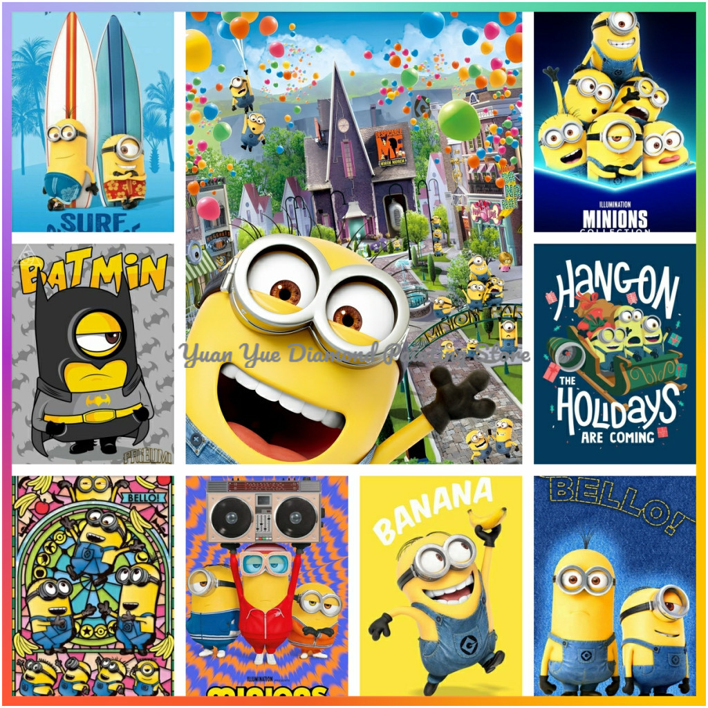 Embroidery Kit Set - 1 Stück rahmenloses Diamant-Gemälde „Cute-M-Minions Cartoon