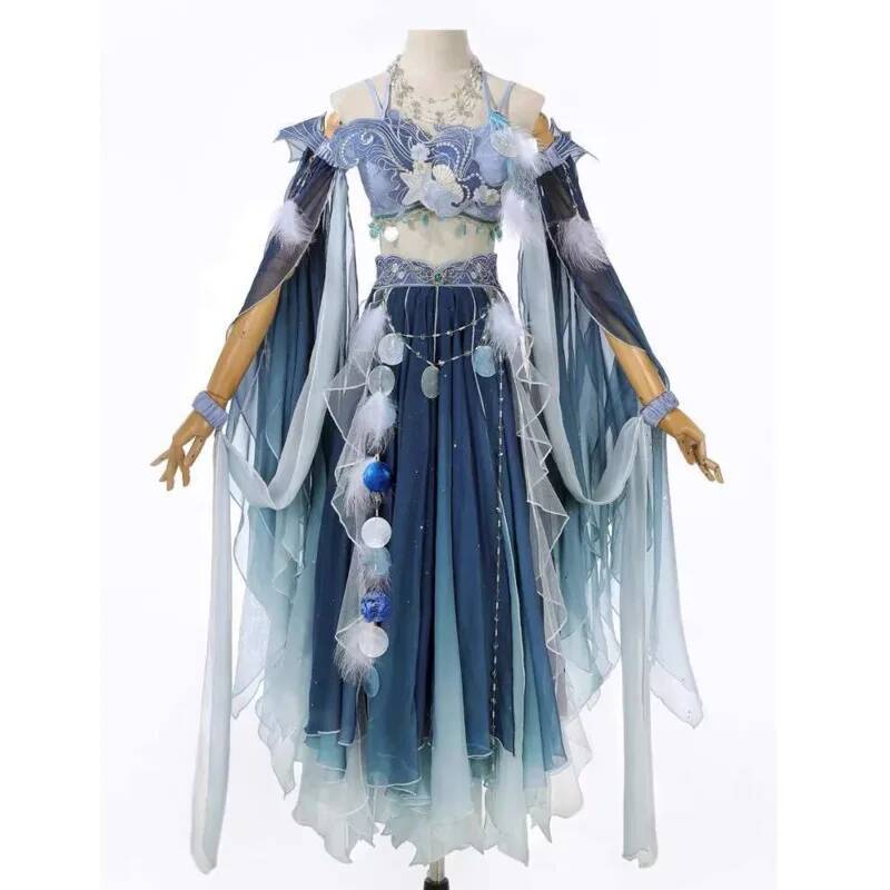 Embroidery Skirt - Exotisches blaues Kleid mit aufwendiger Stickerei,