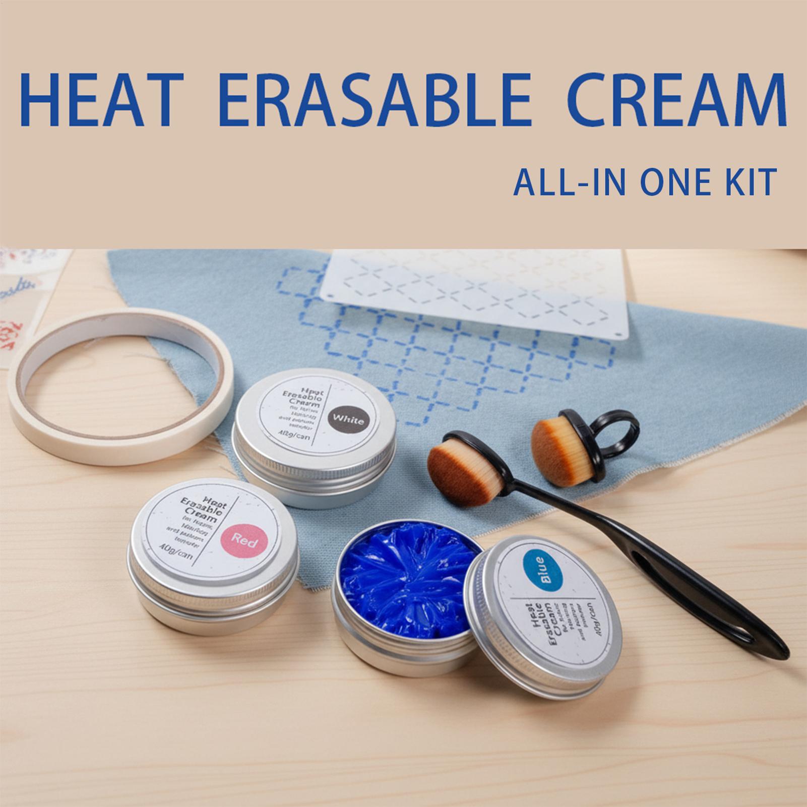 Embroidery Cream - 40g/Dose Hitze-entfernbarer Stoffkreide-Transfer-Creme-Kit zum Aufbügeln von
