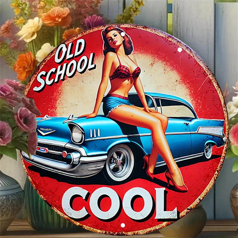 Embroidery Red - 1 Stück Vintage Pin-Up Car &