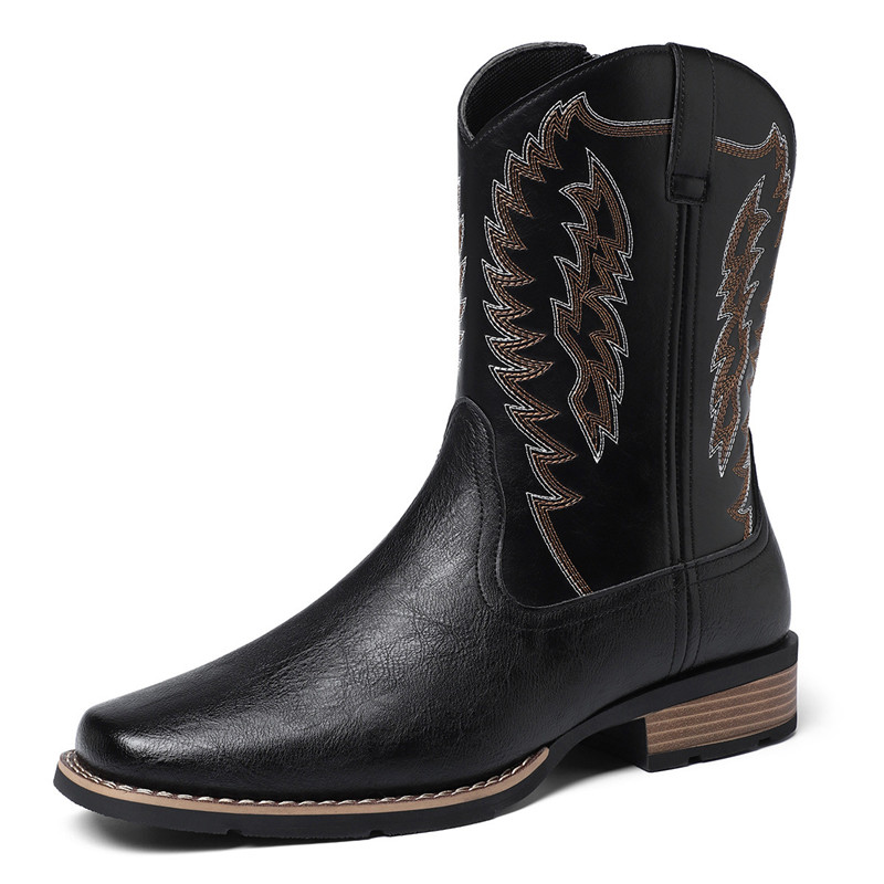 Embroidery Stitches - Luxuriöse Herrenstiefel mit Stickerei, Retro-Handarbeit, Western-Cowboy-Stiefel