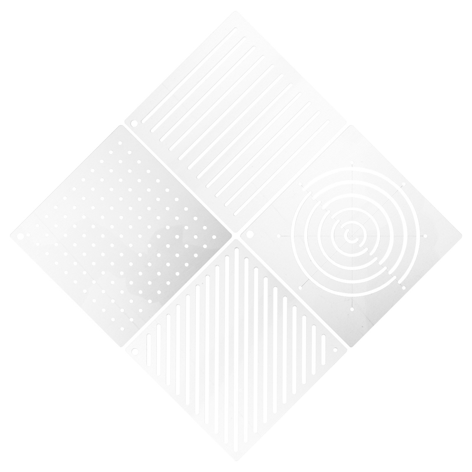 Embroidery Pattern - 4-teiliges Vielseitiges Acryl-Quilt-Schablonen-Set Transparente Geometrische Vorlagen