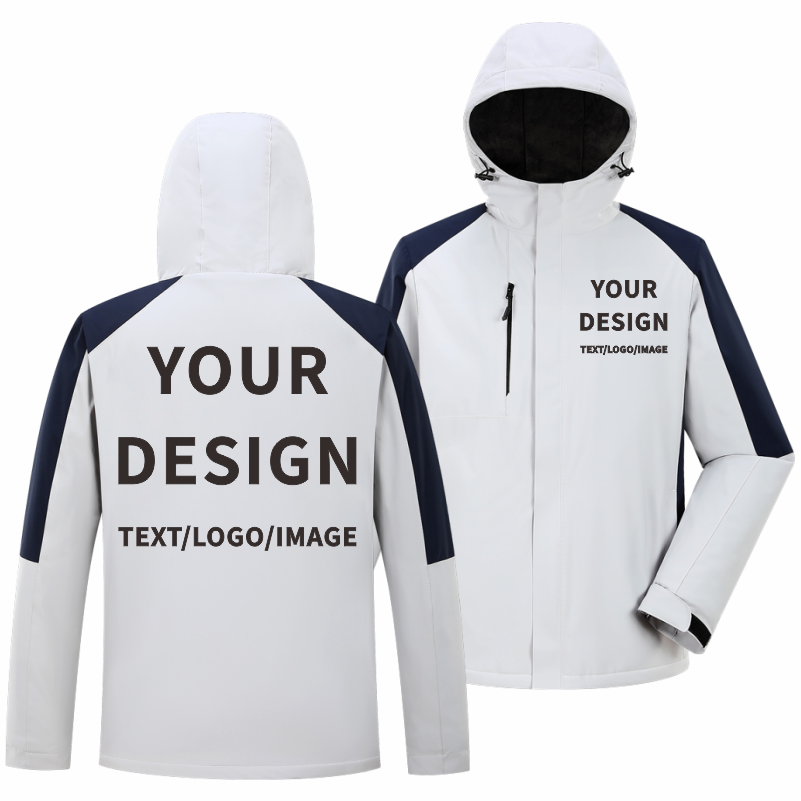 Embroidery Design Logo - Winter-Freizeitjacke, individuelles Firmenmarkenlogo, plus warme Samtjacke,
