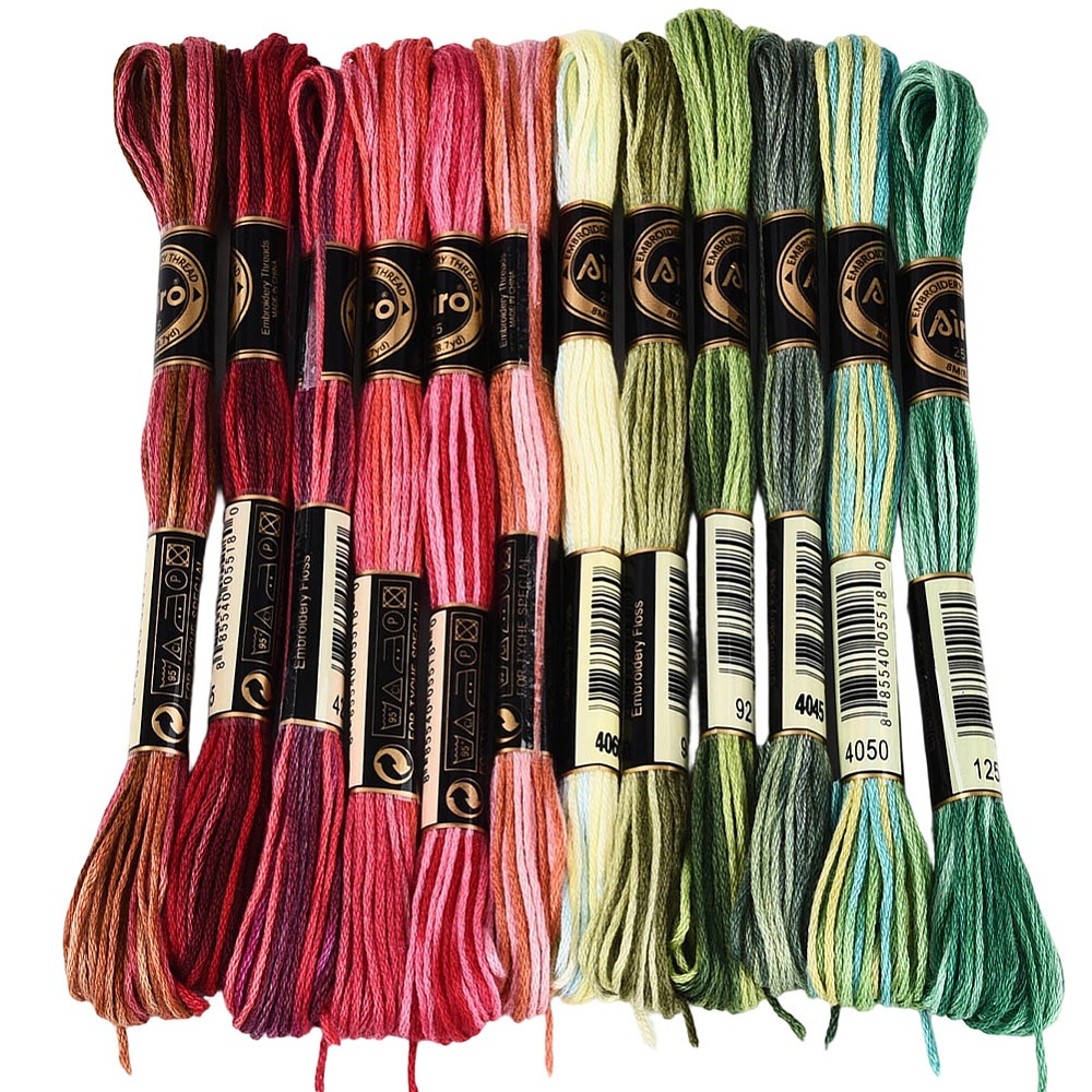 Embroidery Stitches - 105 Yards Stickgarn 6-fädig Meliertes Freundschaftsgarn