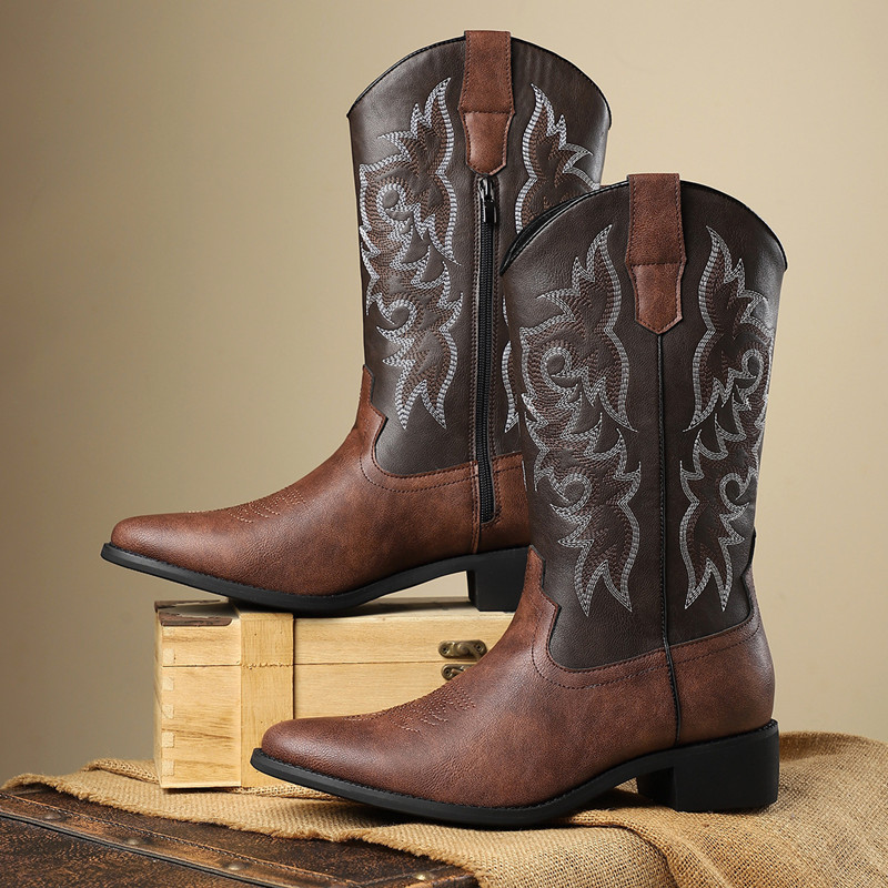 Embroidery Stitches - NEUE Herren Hohe Stiefel mit Stickerei