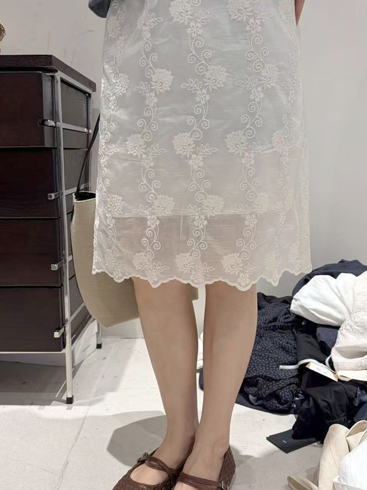 Koreanischer Stil, Übergröße,  – Embroidery Skirt Bewertung und Preis