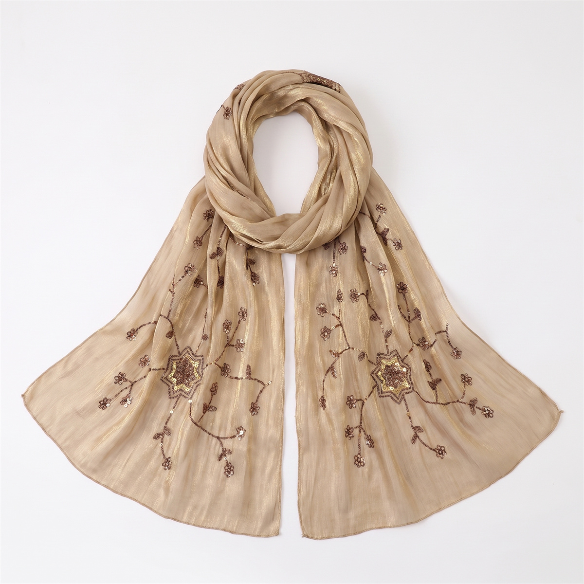 Modischer Crinkle-Hijab-Schal  – Embroidery Hijab Bewertung und Preis