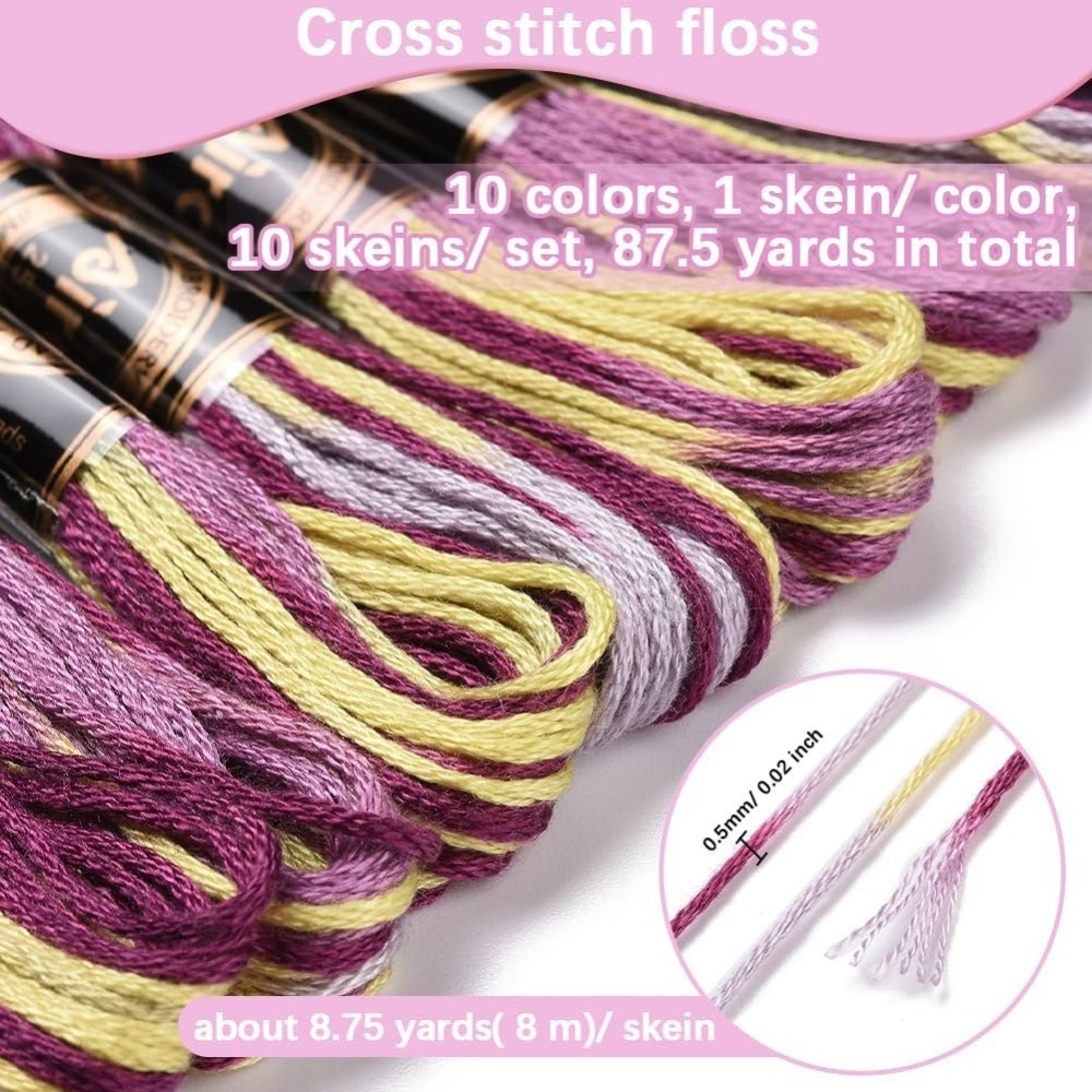 6-strängige lila bunte Stickga – Embroidery Stitches Bewertung und Preis