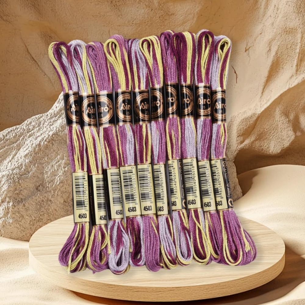 6-strängige lila bunte Stickga – Embroidery Stitches Bewertung und Preis