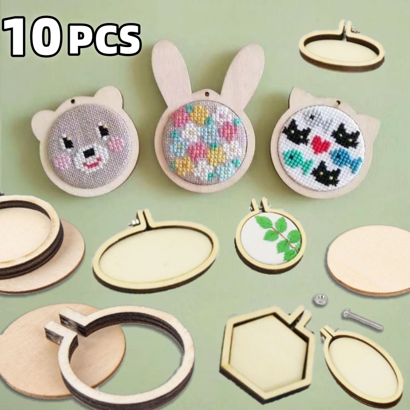 10PCS Mini Stickerei Hoop Holz – Embroidery Ring Bewertung und Preis