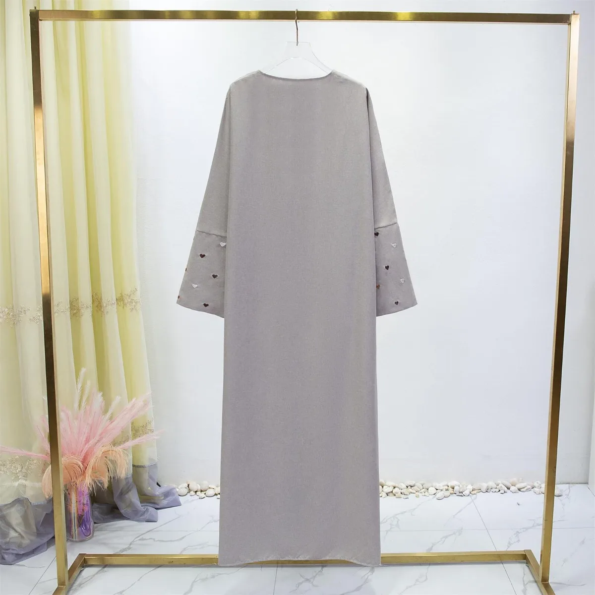 Frauen Jilbabs offene Front Ab – Embroidery Kaftan Bewertung und Preis
