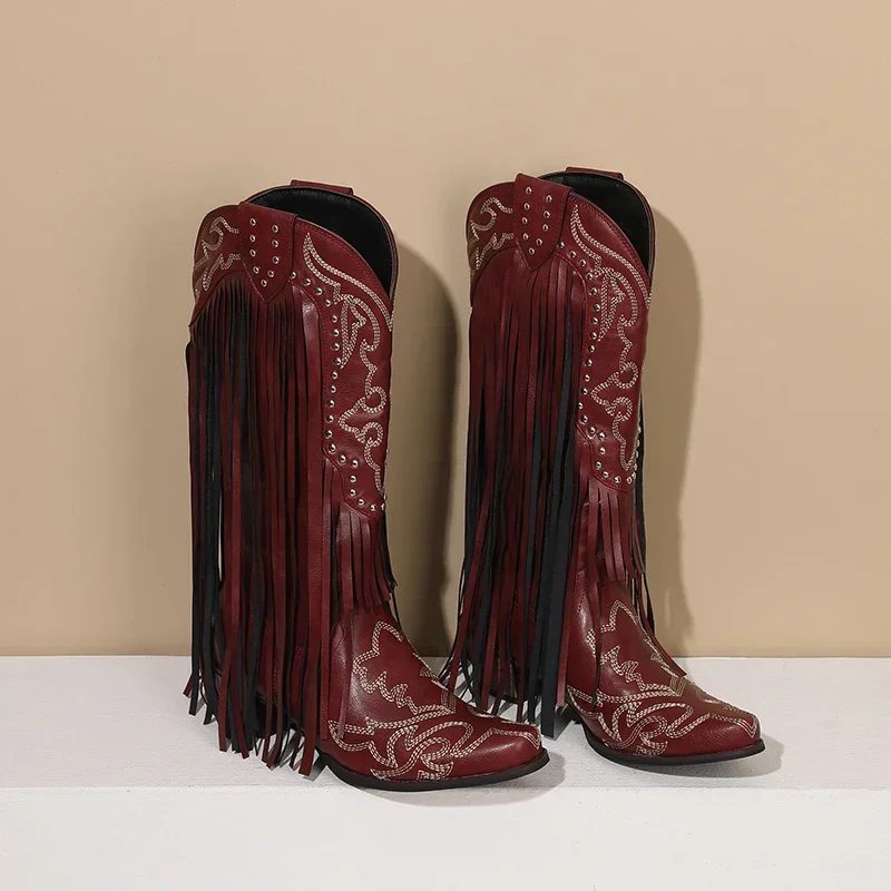 Fransen Nieten Western Damen M – Embroidery Red Bewertung und Preis