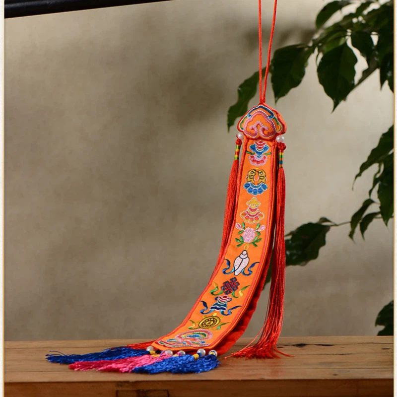 Tibetische Bandfahnen, handgef – Embroidery Red Bewertung und Preis