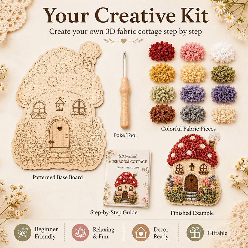 3D Pilzhaus Poke Art DIY-Set S – Embroidery Kit Set Bewertung und Preis