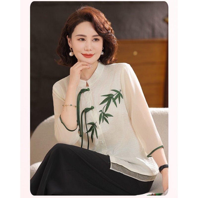 Cremeweiße Damenbluse im chine – Embroidery Cream Bewertung und Preis