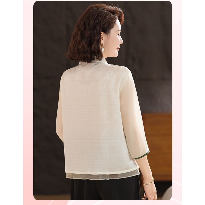 Cremeweiße Damenbluse im chine – Embroidery Cream Bewertung und Preis