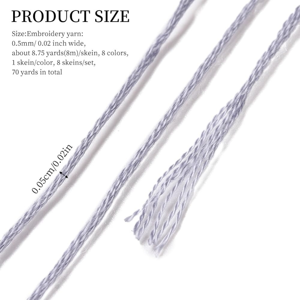 8 Stränge, 70 Yards, graue Fre – Embroidery Stitches Bewertung und Preis