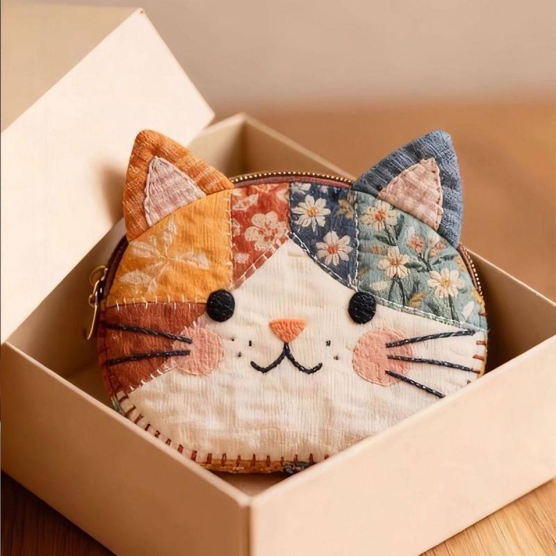 Japanischer Farbblock-Patchwor – Embroidery Wallet Bewertung und Preis