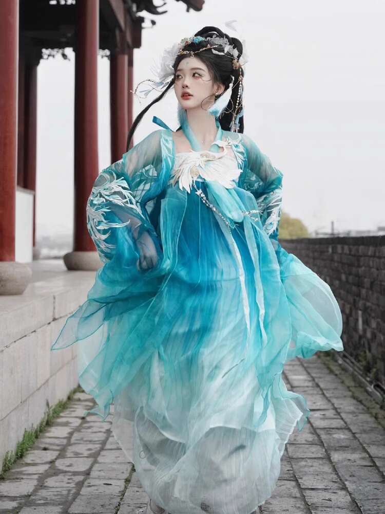 Neue Pfau Hanfu Damenmode Schw – Embroidery Skirt Bewertung und Preis