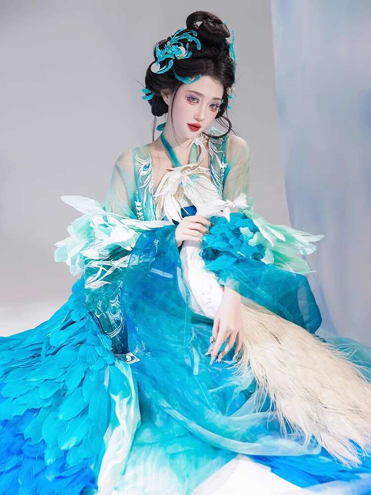 Neue Pfau Hanfu Damenmode Schw – Embroidery Skirt Bewertung und Preis